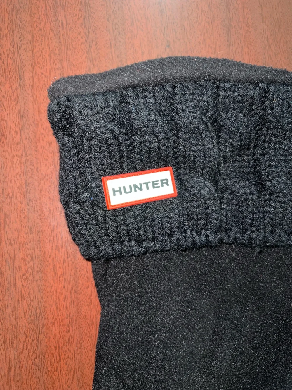 Hunter Black Cable-Knit Cuff Boot Inserts